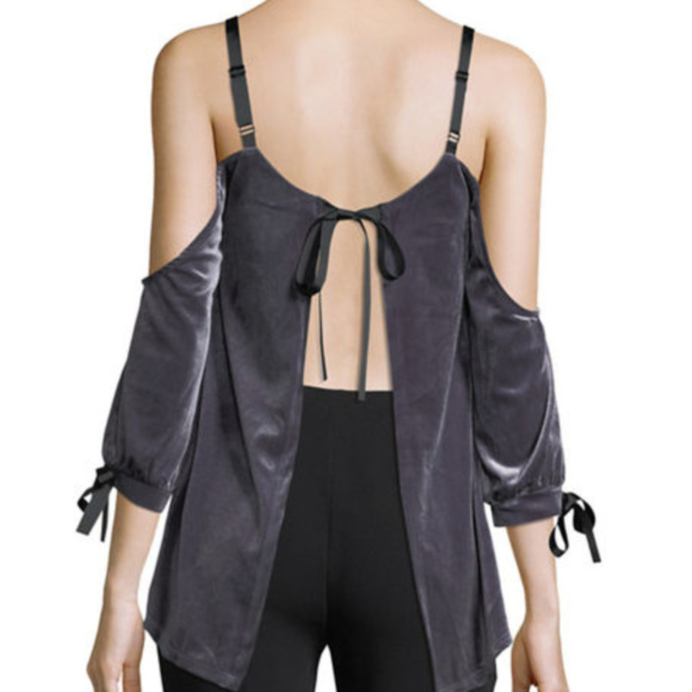 Romeo + Juliet Couture Velvet Cold Shoulder size S - Picture 4 of 5